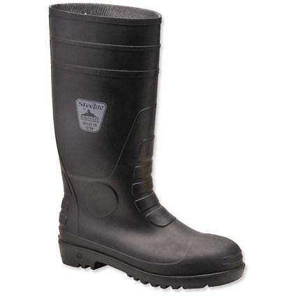 Portwest Steelite Safety Wellington Boots / Size 12 / Black