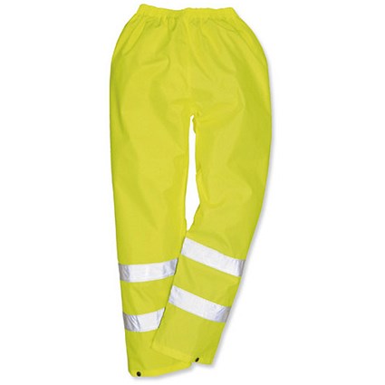 Portwest Hi-Visibility Trousers, Medium, Yellow