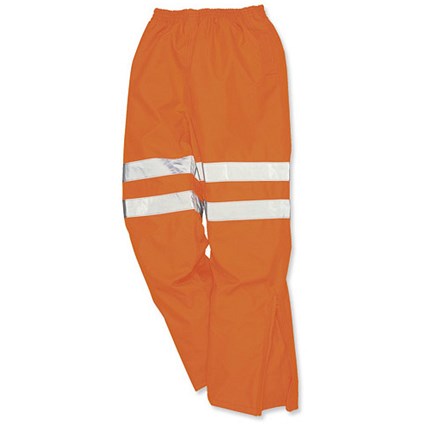 Portwest High Visibility Railtrack Trousers / Breathable Material / Large / Orange