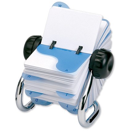 Rotadex Rotamate Rotary Card File with 500 x A7 Cards and A-Z Index Chrome