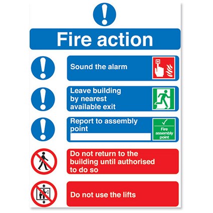Symbol Fire Action Sign W210xH148mm