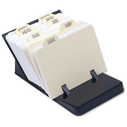 Mini Card File with 150 x A7 Cards and A-Z Index Black