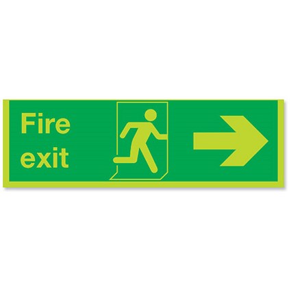 Niteglo Fire Exit Sign Man and Arrow Right Polypropylene 450x150mm