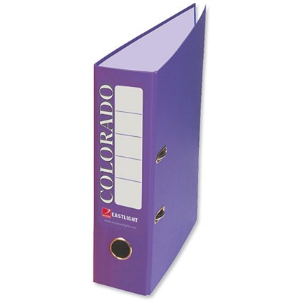 Eastlight Colorado Mini Lever Arch File Plastic 50mm Spine A4 Purple [Pack 10]