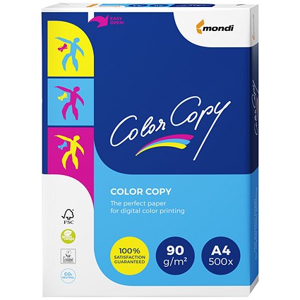 Color Copy A4 Super Smooth Copier Premium Paper, White, 90gsm, Ream (500 Sheets)