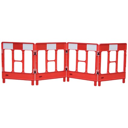 JSP Workgate 4 Gate Barrier, Lightweight Linking-clip, Reflective Panel, Red