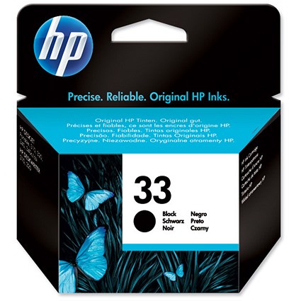 Hewlett Packard [HP] No. 33 Inkjet Cartridge Page Life 600pp 30ml Black Ref 51633ME
