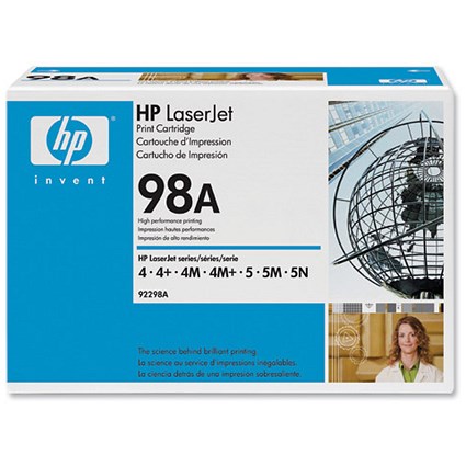 Hewlett Packard [HP] No. 98A Laser Toner Cartridge Page Life 6000pp Black Ref 92298A