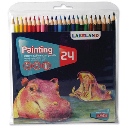 Lakeland Painting Pencils Hexagonal Barrel Water-soluble Hard-wearing Assorted [Pack 24]