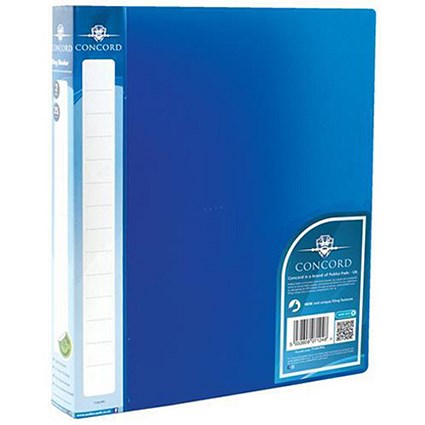 Concord Executive Ring Binder / 2 O-Ring / 40mm Spine / 25mm Capacity / A4 / Blue / Pack of 10