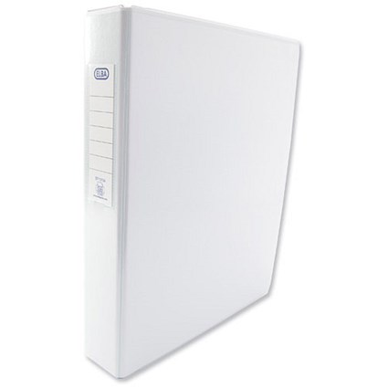 Elba Panorama Presentation Ring Binder PVC 4 D-Ring 40mm Capacity A4 Plus White [Pack 4]