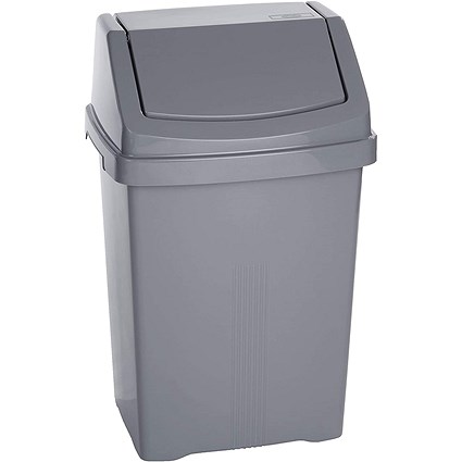 Swing Bin & Lid, 50 Litres, Grey