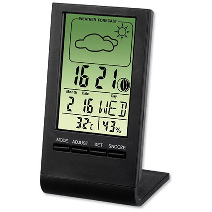 Thermometer/Hygrometer LCD Digital Display Weather Station Black