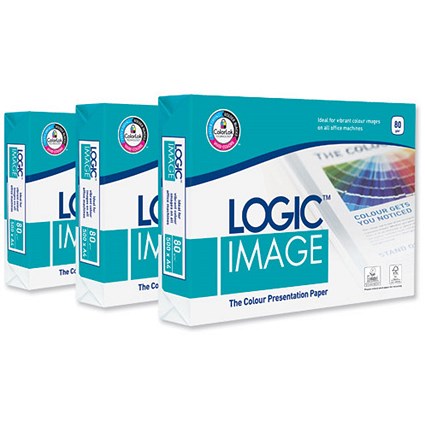 Logic Image A4 Presentation Paper - White - 80gsm - 1 Box (5 x 500 Sheets)