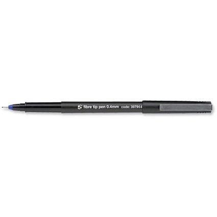 5 Star Fibre Tip Pen, 0.4mm Line, Blue, Pack of 12