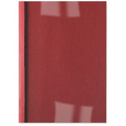 GBC Thermal Binding Covers / 6mm / Front: Clear / Back: Red Leathergrain / A4 / Pack of 100