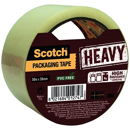 Scotch Packaging Tape Durable Hold 50mmx50m Clear HV5050ST
