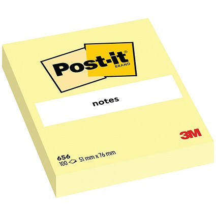 Post-it Notes, 51 x 76mm, Yellow, Pack of 12 x 100 Notes