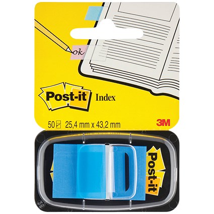 Post-it Index Flags, 25 x 43mm, Blue, Pack of 12(600 Flags in total)