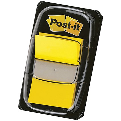 Post-it Index Flags, 25 x 43mm, Yellow, Pack of 12(600 Flags in total)