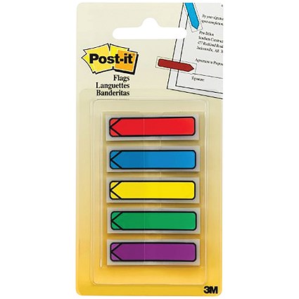 Post-it Index Arrows Portable Pack, Assorted Standard Colours, Pack of 100