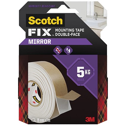Scotch-Fix Mirror Double-Sided Mounting Tape 19mmx3m