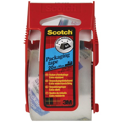 Scotch Packaging Tape on Hand Dispenser, 50mmx20m, Clear