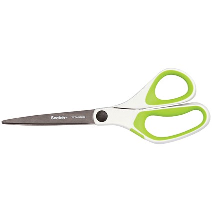 Scotch Titanium Scissors, Ambidextrous, Comfort Handles, 200mm, Green