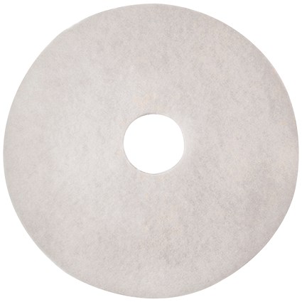 3M Polishing Floor Pad, 430mm, White, Pack of 5 3M Polishing Floor Pad, 430mm, White, Pack of 5