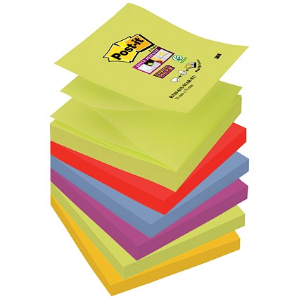 Post-it Super Sticky Z-Notes, 76x76mm, Marrakesh, Pack of 6 x 90 Notes