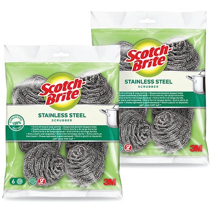 Scotch-Brite Stainless Steel Scrubbing Pad (Pack of 12) 7100266011