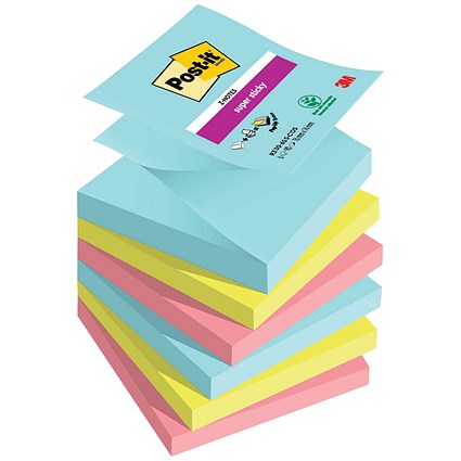 Post-it Super Sticky Z-Notes, 76 x 76mm, Cosmic, Pack of 6 x 90 Z-Notes