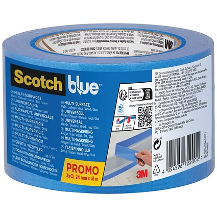 ScotchBlue Multi-Surface Masking Tape 24mm x 41m (Pack of 3)