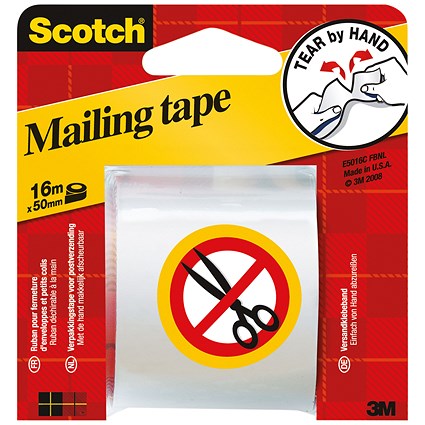 Scotch Clear Hand Tearable Packaging Tape 50mmx16m E5106C