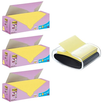 Post-It Super Sticky Z-Notes 76x76mm Yellow Cabinet (Pack of 24) Buy 3 + FOC Dispenser