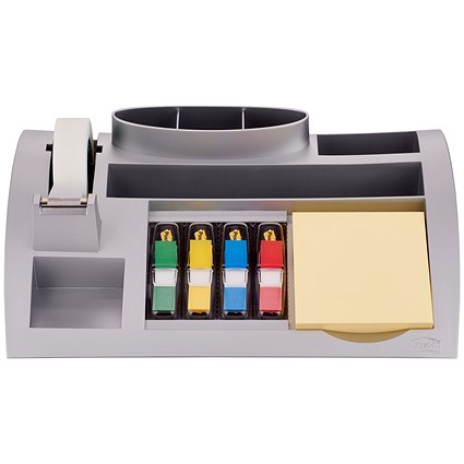 Post-it Desktop Organiser, 6 Compartments, Silver