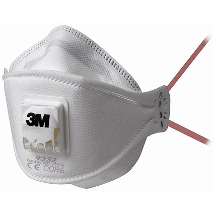 3M Aura 9332+ FFP3V Valved Mask, White, Pack of 5