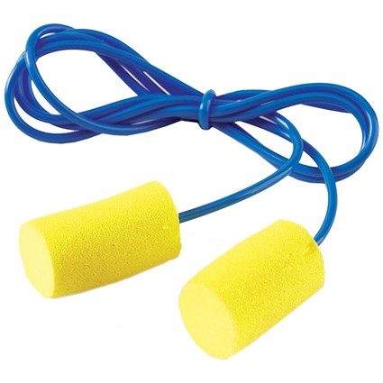 3M E-A-R Cabocord Corded Earplugs, Yellow & Blue, Pack of 200