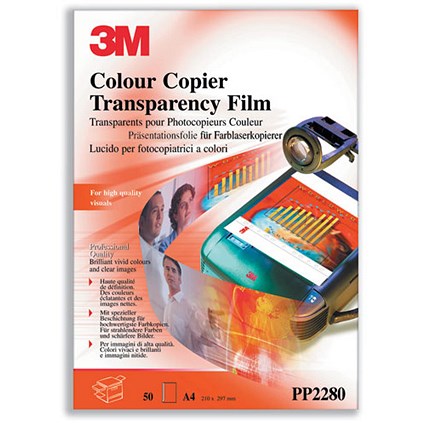 3M OHP Film Laser Colour Copier Economy with Removable Sensing Strip Long Edge [Pack 100]