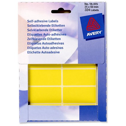 Avery Label Wallet / 50x25mm / Yellow / 16-315 / 324 Labels