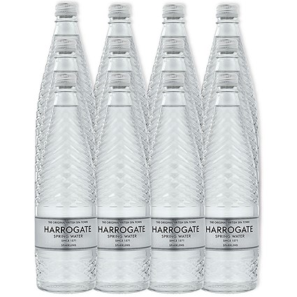 Harrogate Sparkling Water, Glass Bottles, 750ml, Pack of 12