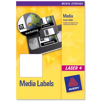 Avery Media Labels Inkjet Video Face 12 per Sheet 76.2x46.4mm Ref J8671-25 [300 Labels]