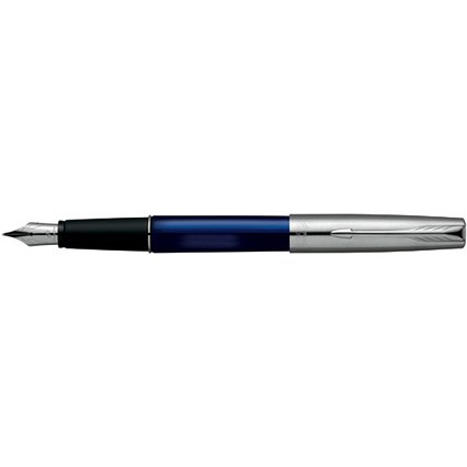 Parker Frontier Fountain Pen Translucent Blue with Stainless Steel Nib and Trim