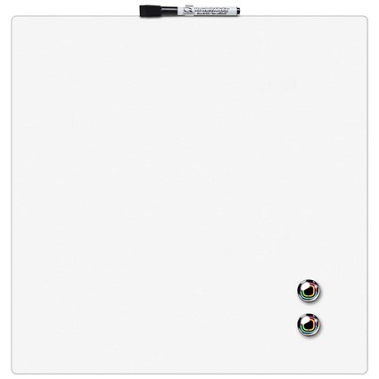 Rexel Square Tile Magnetic Drywipe Board, 360x360mm, White