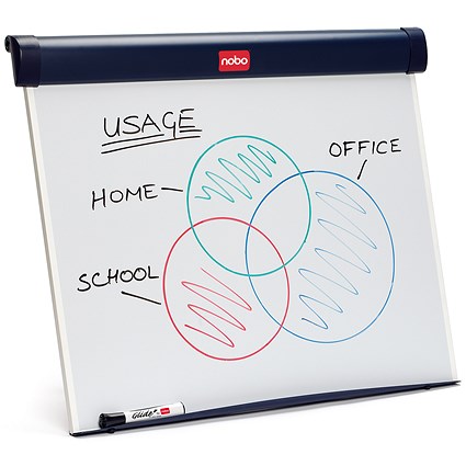 Nobo Barracuda Portable Magnetic Whiteboard, Blue Trim, 675x550mm