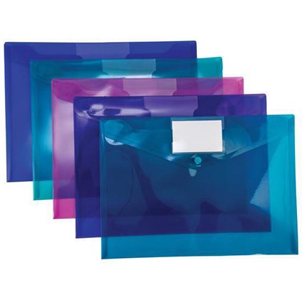 Concord A4 Stud ID Wallet Files, Card Holder, Assorted, Pack of 5