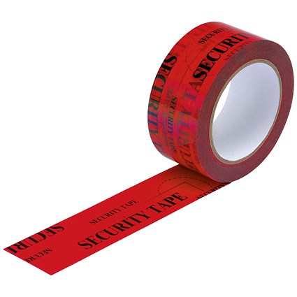 Security Tape, Tamper Evident, 48mmx50m, Red