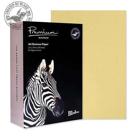 Blake Premium A4 Laid Finish Paper, Vellum, 120gsm, Ream (500 Sheets)