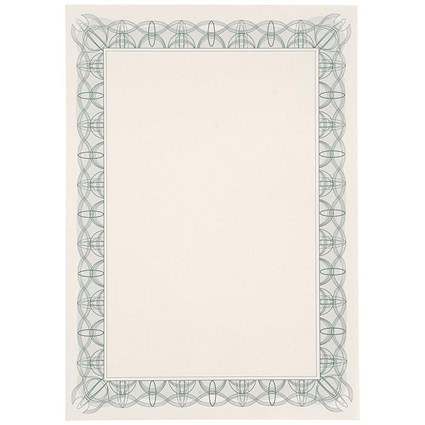 A4 Certificate Paper with Foil Seals, Green, 90gsm, Pack of 30