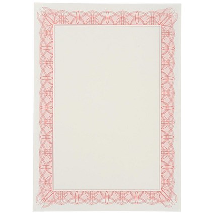 A4 Certificate Paper with Foil Seals, Reflex Red, 90gsm, Pack of 30